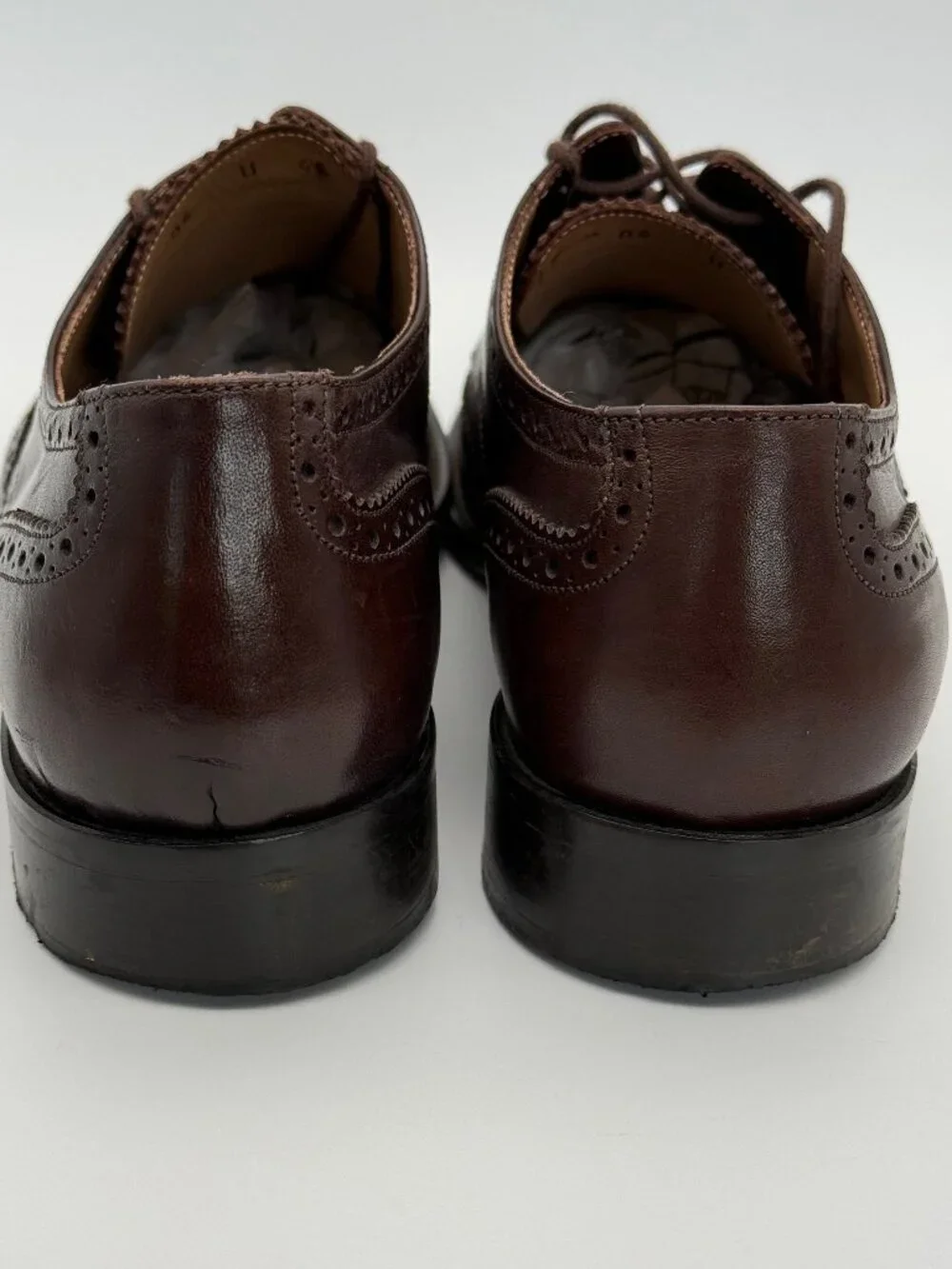 EASY By OTISOPSE Brown Leather Brogue Oxford Dress Shoes Size 45